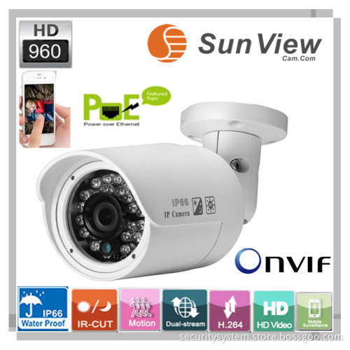 new model reached 960P HD IP camera waterproof bullet ip security camera system surveillance(SV-B1368F)